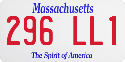 MA license plate 296LL1