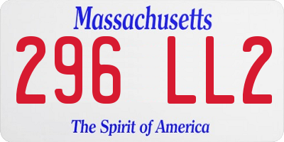 MA license plate 296LL2
