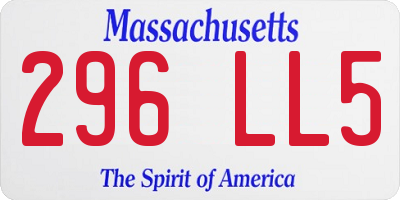 MA license plate 296LL5