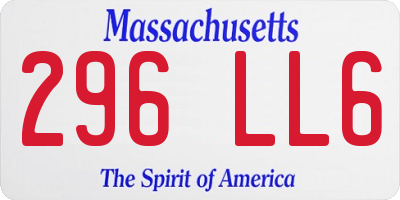 MA license plate 296LL6