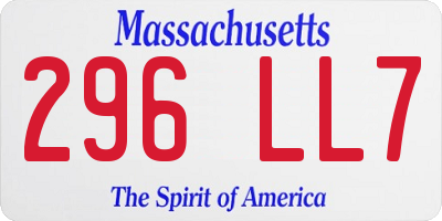 MA license plate 296LL7
