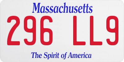 MA license plate 296LL9