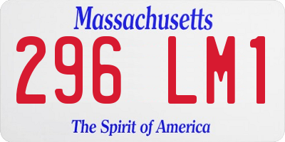 MA license plate 296LM1