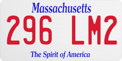 MA license plate 296LM2