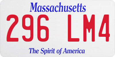 MA license plate 296LM4