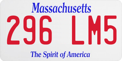 MA license plate 296LM5