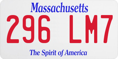 MA license plate 296LM7