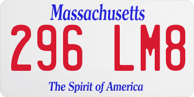 MA license plate 296LM8