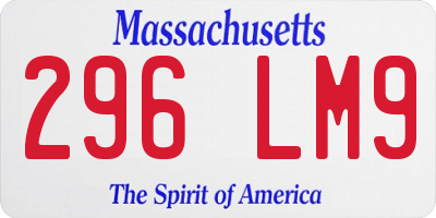 MA license plate 296LM9