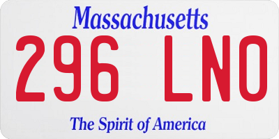 MA license plate 296LN0