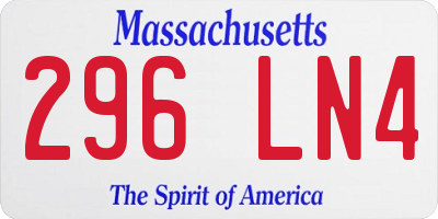 MA license plate 296LN4