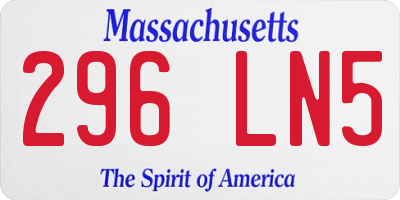 MA license plate 296LN5