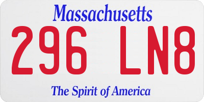 MA license plate 296LN8