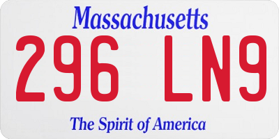 MA license plate 296LN9