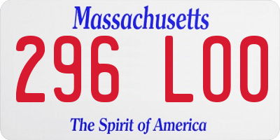 MA license plate 296LO0