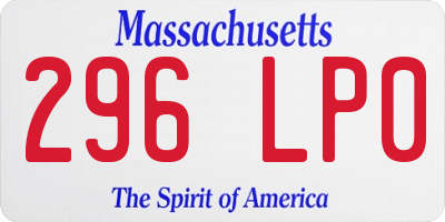 MA license plate 296LP0