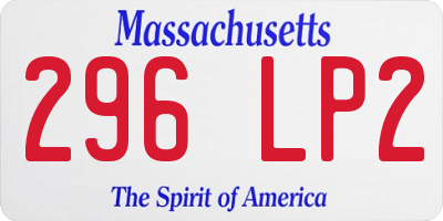 MA license plate 296LP2