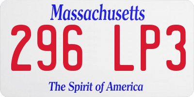 MA license plate 296LP3