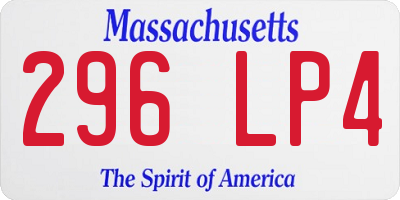 MA license plate 296LP4