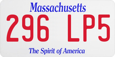 MA license plate 296LP5