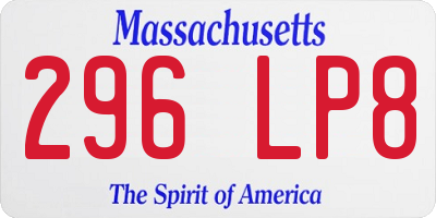 MA license plate 296LP8