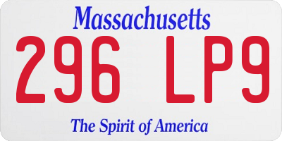 MA license plate 296LP9