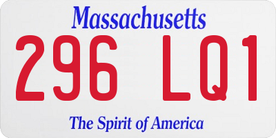 MA license plate 296LQ1