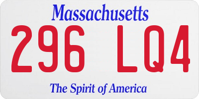 MA license plate 296LQ4