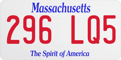 MA license plate 296LQ5