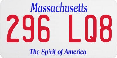 MA license plate 296LQ8