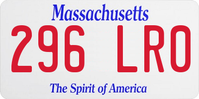 MA license plate 296LR0