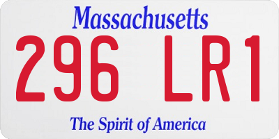 MA license plate 296LR1