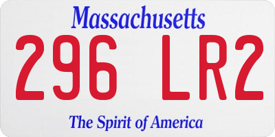 MA license plate 296LR2