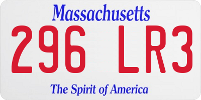 MA license plate 296LR3