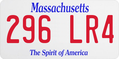 MA license plate 296LR4