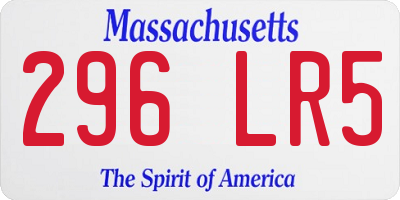 MA license plate 296LR5