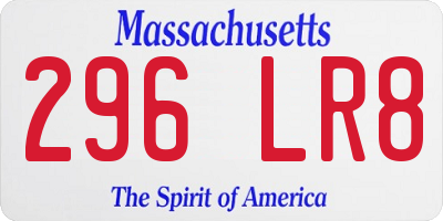 MA license plate 296LR8