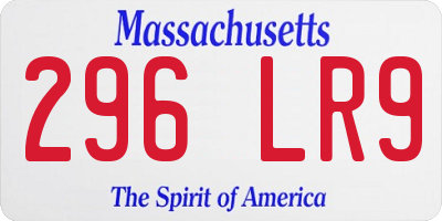 MA license plate 296LR9
