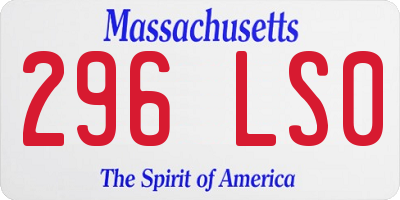 MA license plate 296LS0