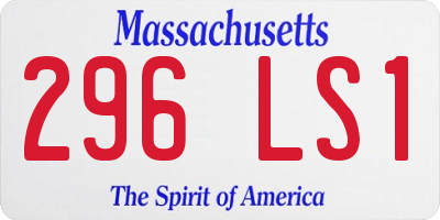 MA license plate 296LS1