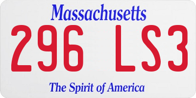 MA license plate 296LS3