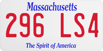 MA license plate 296LS4