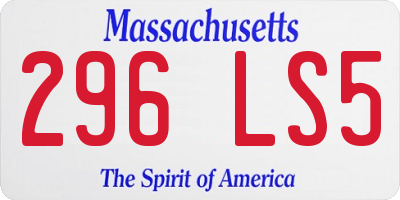 MA license plate 296LS5