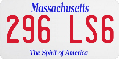MA license plate 296LS6