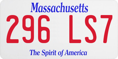 MA license plate 296LS7