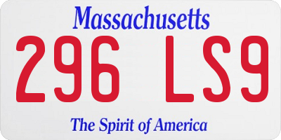 MA license plate 296LS9