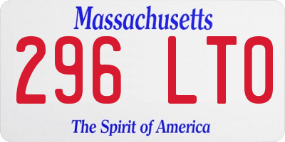 MA license plate 296LT0
