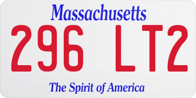 MA license plate 296LT2