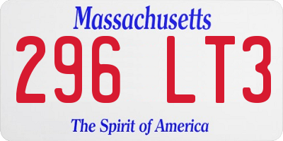 MA license plate 296LT3