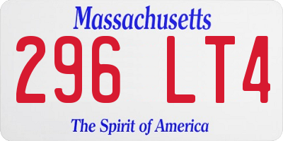 MA license plate 296LT4